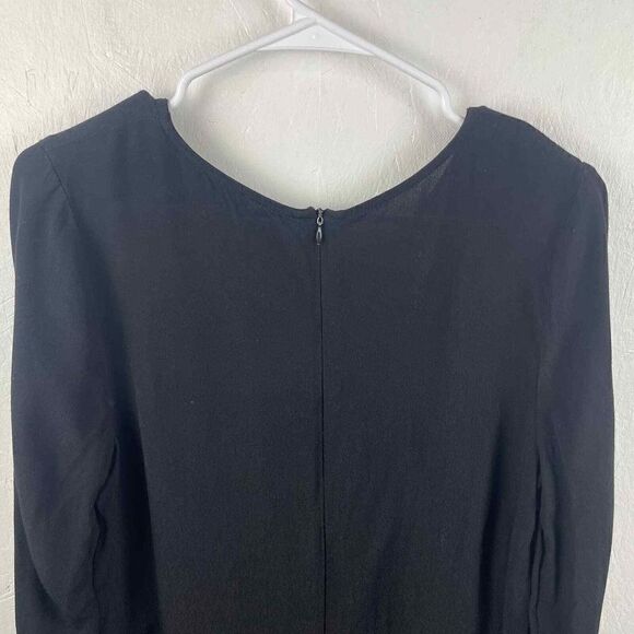WAYF Nordstrom Black Long Sleeve Staple Dress Sz Large 100% Viscose Made in USA - Picture 8 of 8